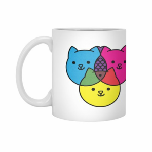 Ly sứ  hình 3 CMYK Cats & 1 Purple Fish