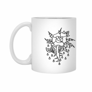 Ly sứ  hình Old School Rose Tattoo Design