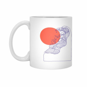 Ly sứ  hình Summer sunset and ocean wave