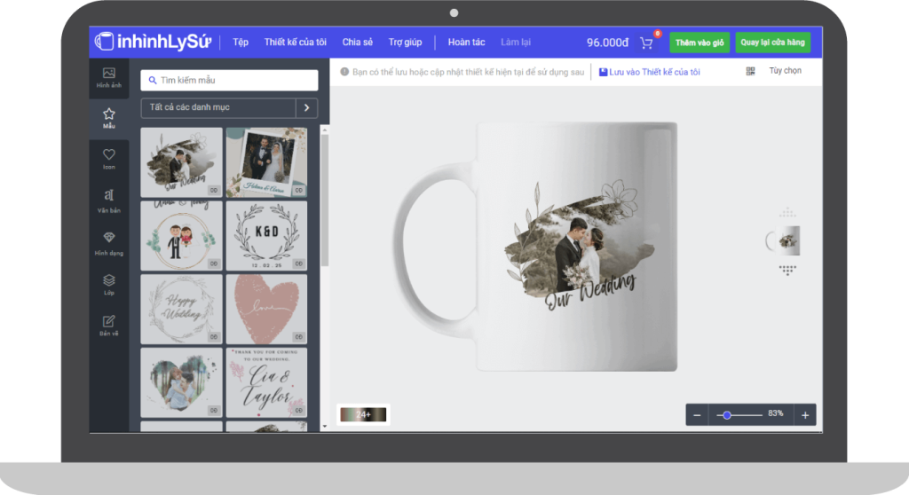 ứng dụng thiết kế ly sứ